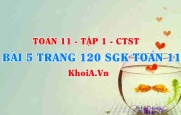 Bài 5 trang 120 SGK Toán 11 Tập 1 Chân trời sáng tạo